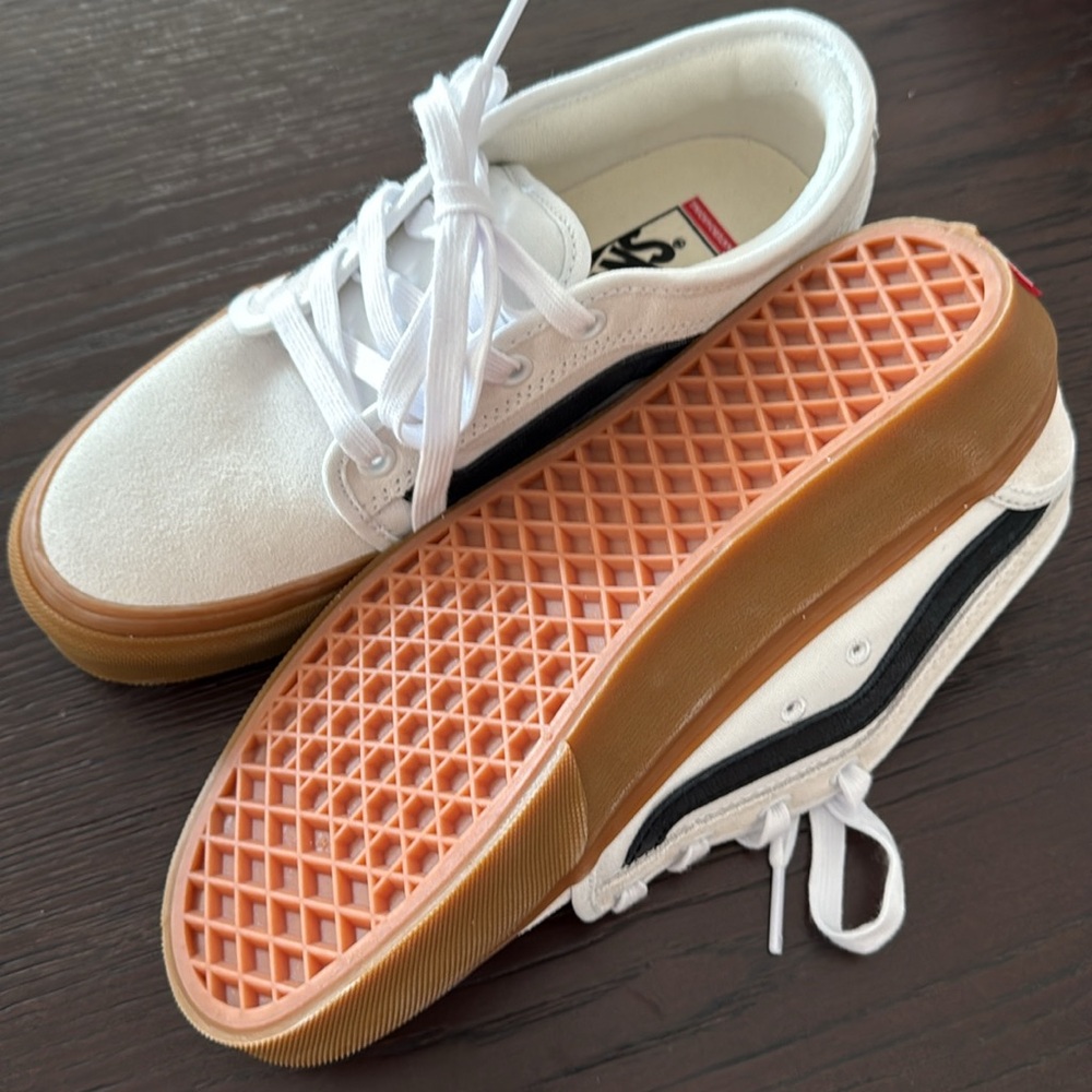 Vans White and Tan Sneakers - Picture 4 of 6